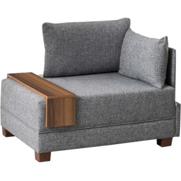 TULA Right-hand Grey Corner Armchair