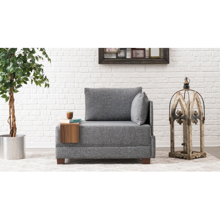 TULA Right-hand Grey Corner Armchair