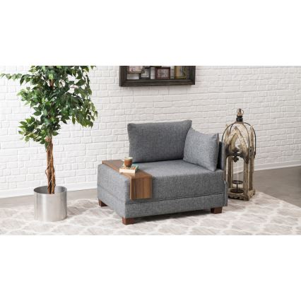 TULA Right-hand Grey Corner Armchair