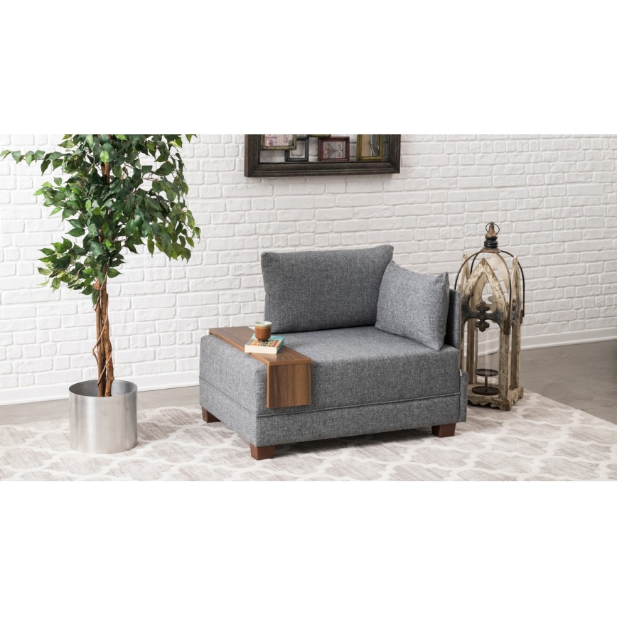 TULA Right-hand Grey Corner Armchair