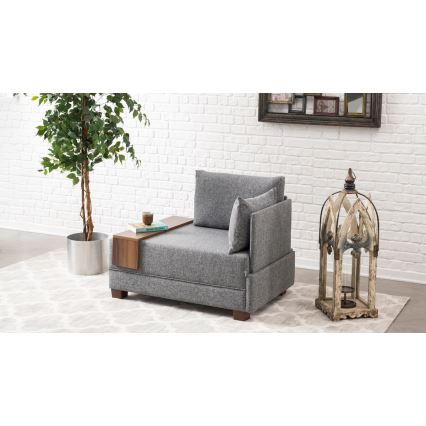 TULA Right-hand Grey Corner Armchair
