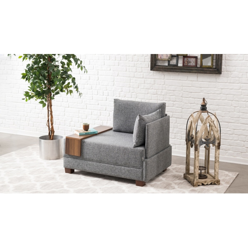 TULA Right-hand Grey Corner Armchair