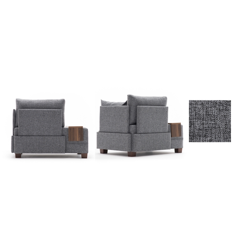 TULA Right-hand Grey Corner Armchair