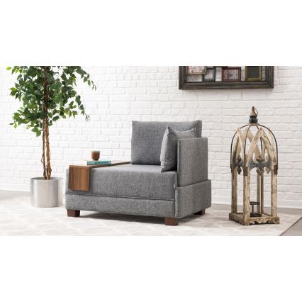 TULA Right-hand Grey Corner Armchair