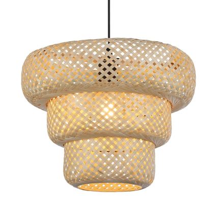 TULUM cord-hung pendant lamp 1xE27/15W/230V Ø 35 cm bamboo