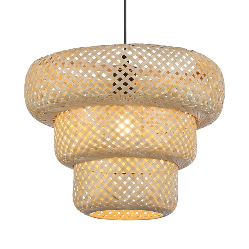 TULUM cord-hung pendant lamp 1xE27/15W/230V Ø 35 cm bamboo