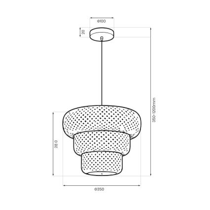 TULUM cord-hung pendant lamp 1xE27/15W/230V Ø 35 cm bamboo