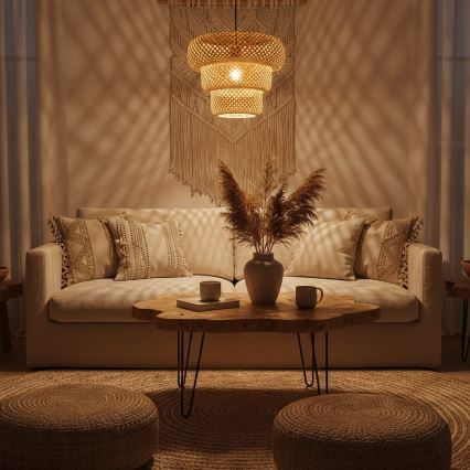 TULUM Pendant Light on Cord 1xE27/15W/230V Bamboo