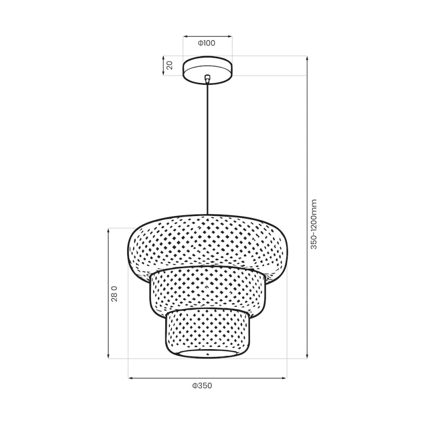 TULUM Pendant Light on Cord 1xE27/15W/230V Bamboo