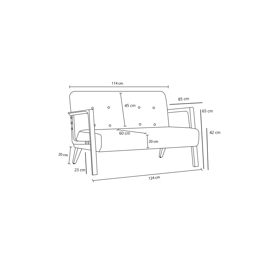 TUMI Two-Seater Sofa, Grey
