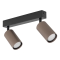 TUNE Spotlight 2xGU10/10W/230V Black/Brown