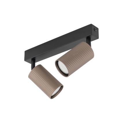 TUNE Spotlight 2xGU10/10W/230V Black/Brown