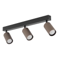 TUNE Spotlight 3xGU10/10W/230V Black/Brown