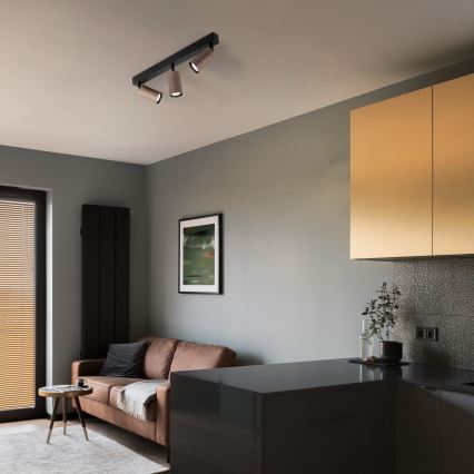 TUNE Spotlight 3xGU10/10W/230V Black/Brown