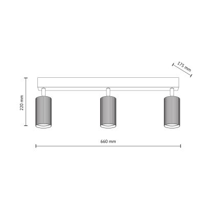 TUNE Spotlight 3xGU10/10W/230V Black/Brown