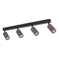 TUNE Spotlight 4xGU10/10W/230V Black/Brown