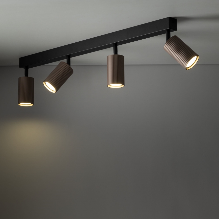 TUNE Spotlight 4xGU10/10W/230V Black/Brown