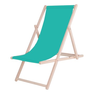 Turquoise/Beech Garden Lounger