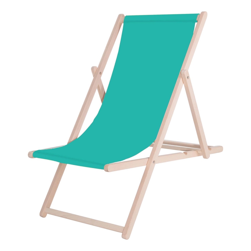 Turquoise/Beech Garden Lounger