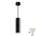 TURYN Black Dimmerable Bathroom Pendant Light with LED RGBW 1xGU10/6.5W/230V 2700-6500K Wi-Fi IP44