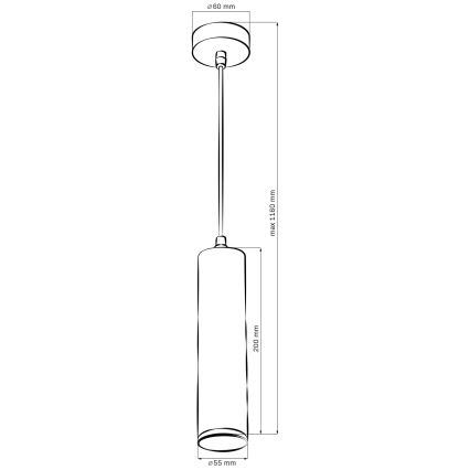 LED RGBW Dimmable Cable-Suspended Bathroom Pendant TURYN 1xGU10/4,8W/230V 3000K IP44 Black + Remote Control