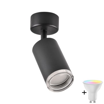 TURYN LED RGBW Dimmable Bathroom Spotlight 1xGU10/4,8W/230V 3000K IP44 Black + Remote Control