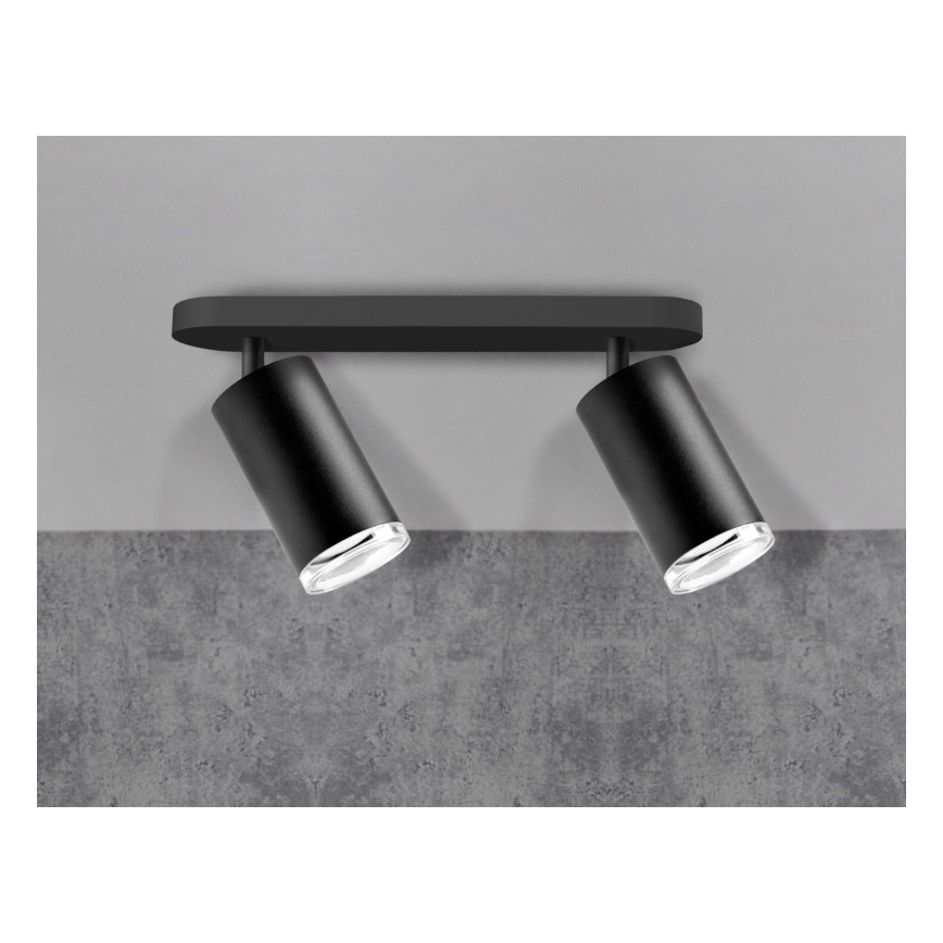 LED RGBW Dimmable Bathroom Spotlight TURYN 2xGU10/4,8W/230V 3000K IP44 Black + Remote Control