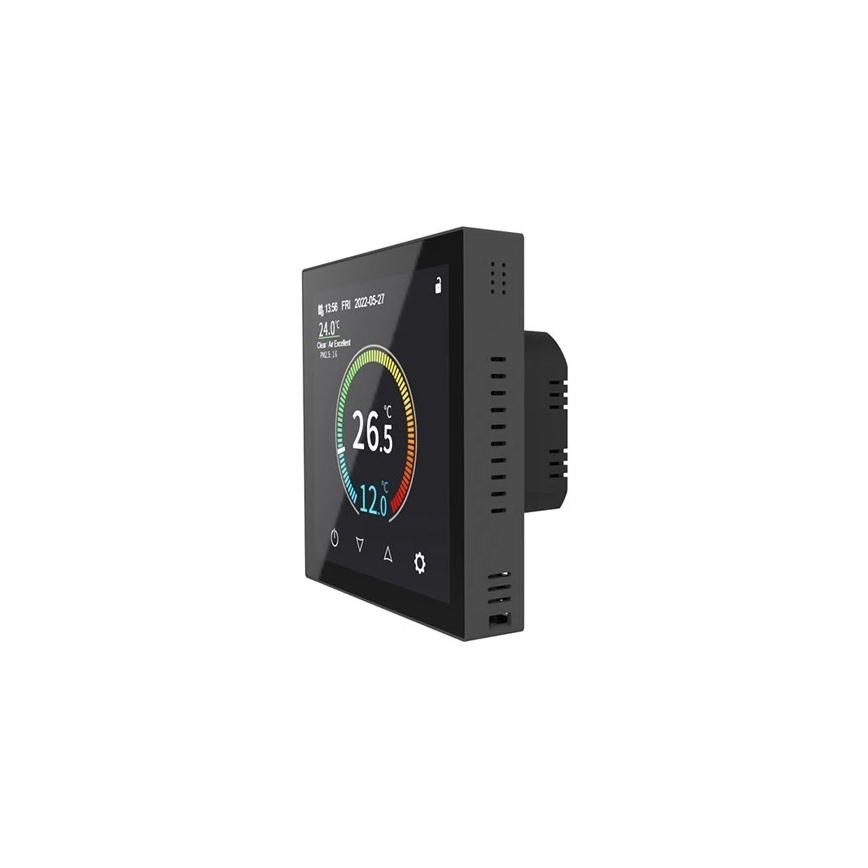 Tuya Wi‑Fi 230V Flush-Mount Thermostat, Black