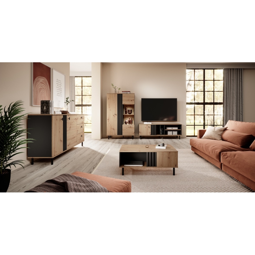 TV table BADIA oak/anthracite