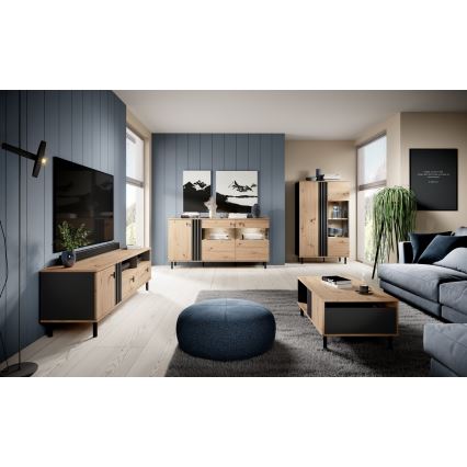 TV table BADIA oak/anthracite