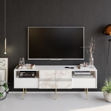 TV table DERIN 64,7x180 cm white