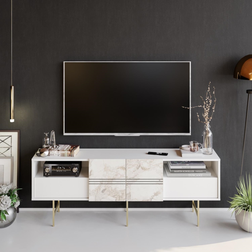 TV table DERIN 64,7x180 cm white