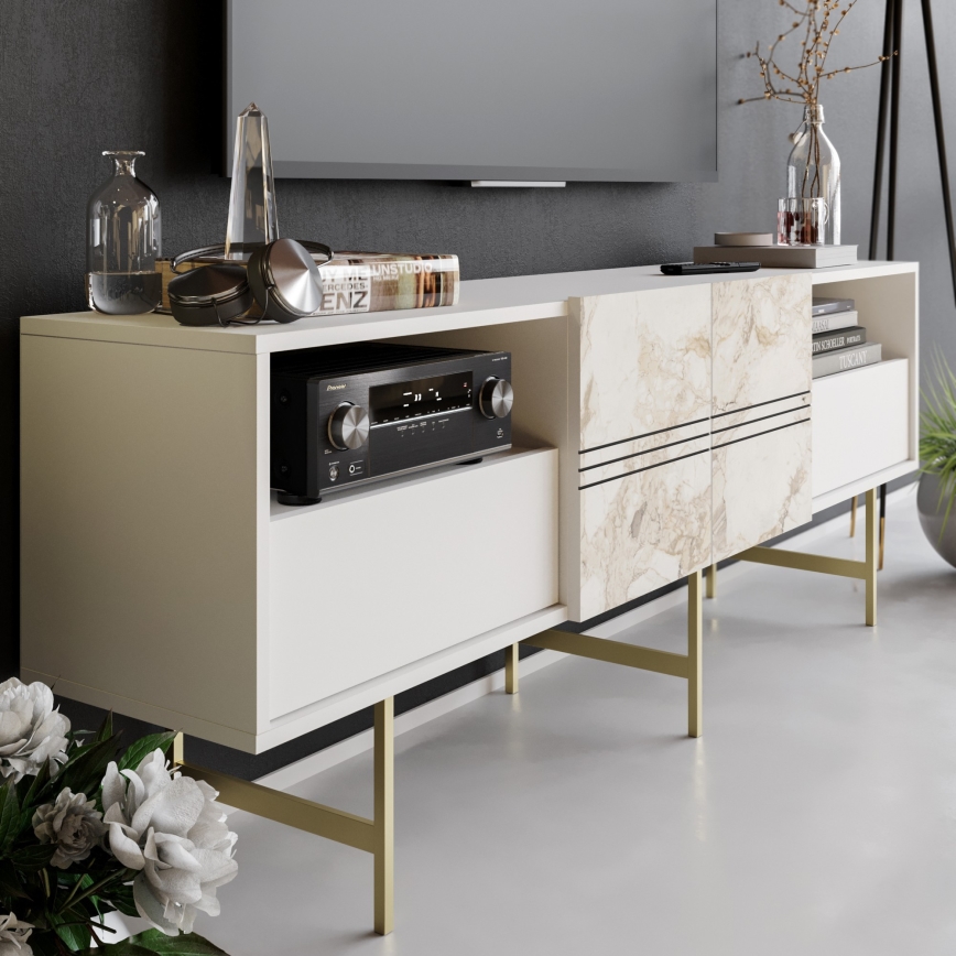 TV table DERIN 64,7x180 cm white