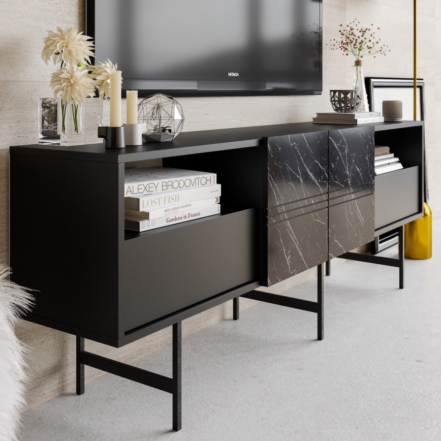 TV Table DERIN 65x180 cm black