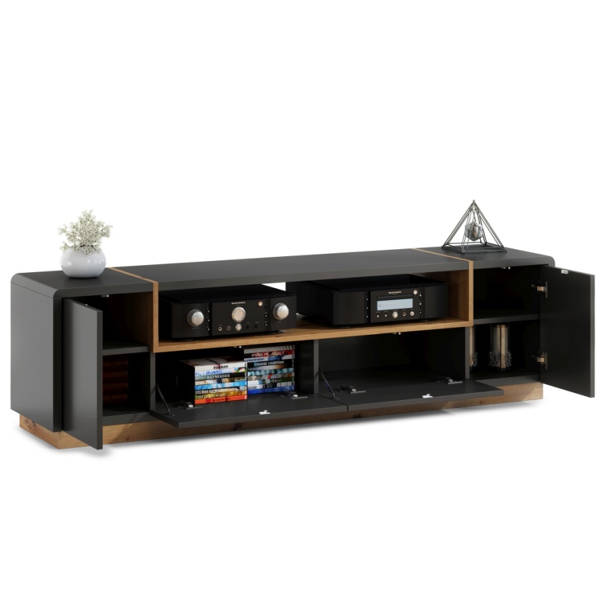 TV table FRED anthracite/oak artisan