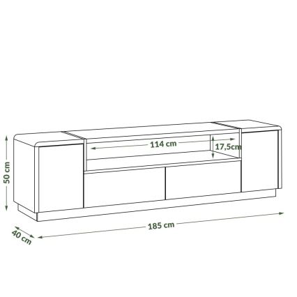 TV table FRED anthracite/oak artisan