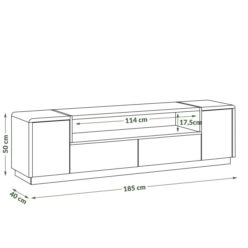 TV table FRED anthracite/oak artisan