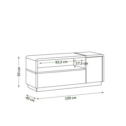 TV table FRED anthracite/oak artisan