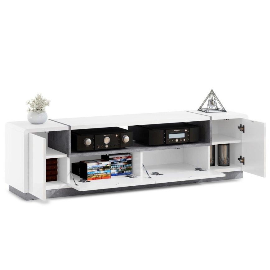 TV table FRED white/grey
