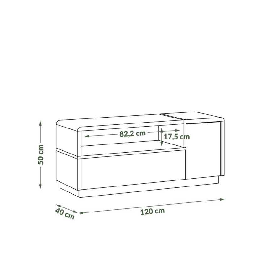 TV table FRED white/grey