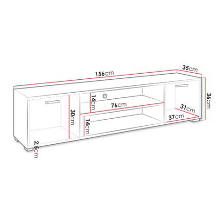 TV table GIMREN 36x156 cm white