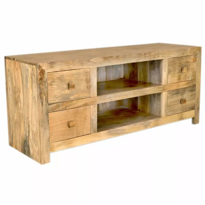 TV table HINA 60x140 cm solid wood/mango tree