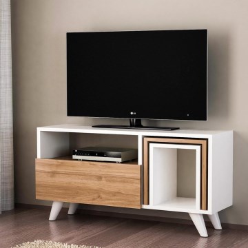 TV table NOVELLA 51x90 cm white/brown