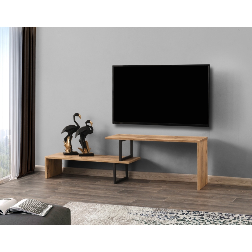 TV table OVIT 44x153 cm brown/black
