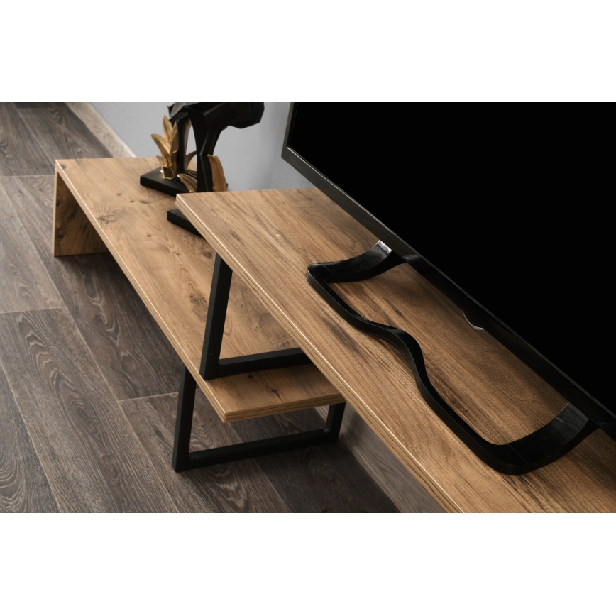 TV table OVIT 44x153 cm brown/black