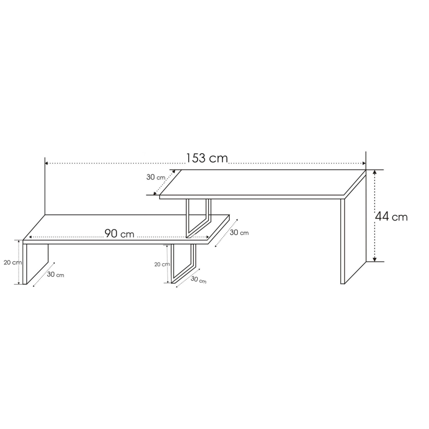 TV table OVIT 44x153 cm brown/black