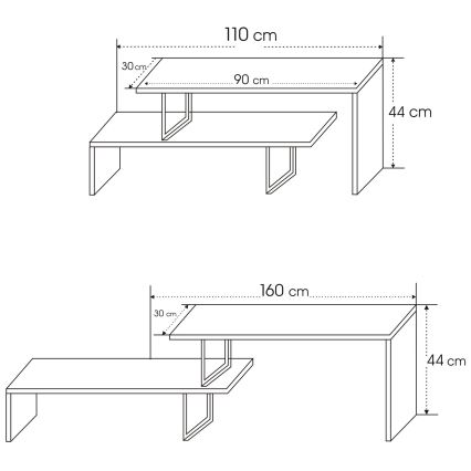TV table OVIT 45x120 cm anthracite/black