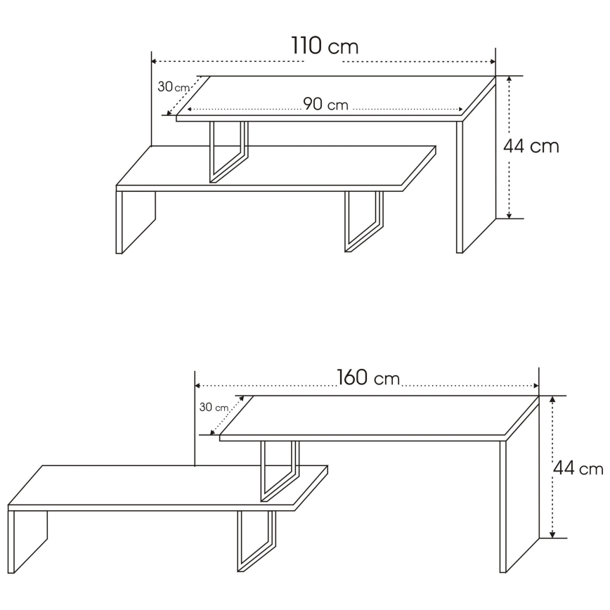 TV table OVIT 45x120 cm anthracite/black