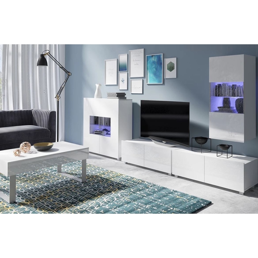 TV table PAVO 37x100 cm shiny white
