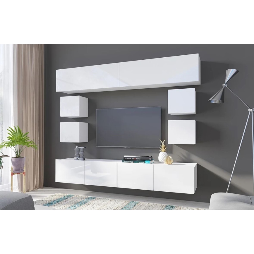 TV table PAVO 37x100 cm shiny white